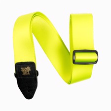 Ernie Ball EB-5320 Neon Green Strap - The world's number one Polypro guitar strap in stylish new designs featuring embroidered leather ends with durable yet comfortable Polypropylene webbing